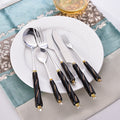 Amazon western cutlery set - stainless steel butter knife, ceramic handle steak knife, soup spoon, and fork combination - wholesale
