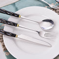 Amazon western cutlery set - stainless steel butter knife, ceramic handle steak knife, soup spoon, and fork combination - wholesale