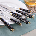 Amazon western cutlery set - stainless steel butter knife, ceramic handle steak knife, soup spoon, and fork combination - wholesale