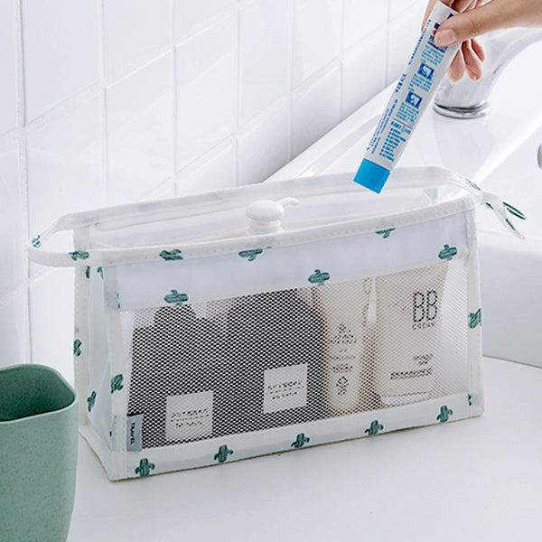 Invit.l Korean version grid cosmetic bag, travel storage, toiletries storage bag, hand-held portable bag