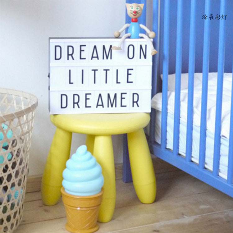 INS popular hot-selling LED letter DIY puzzle card light box room proposal birthday decoration A4 letter light box