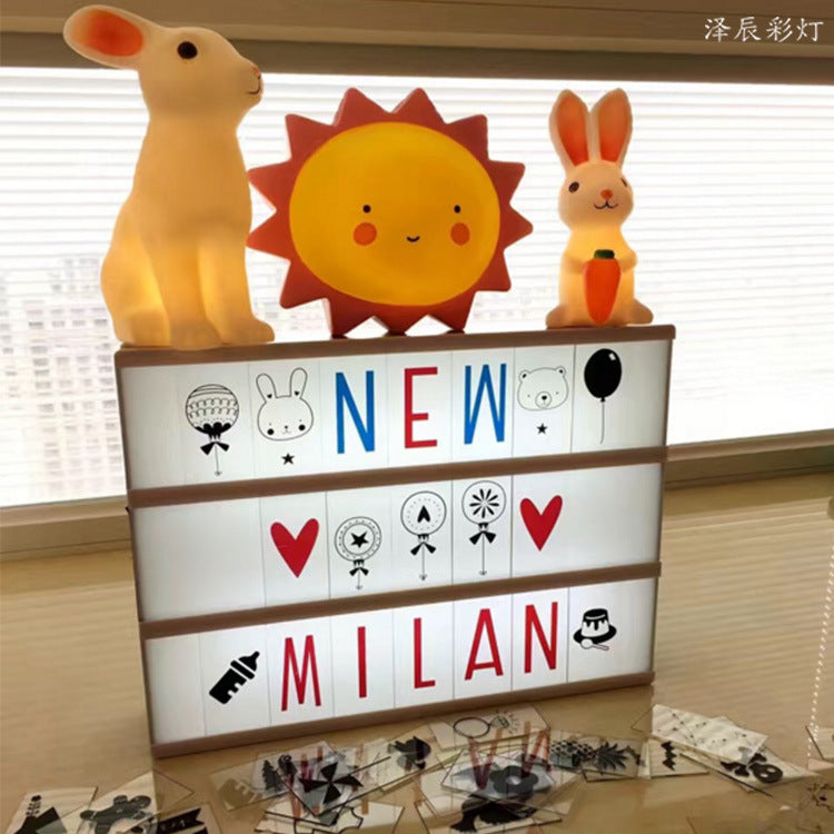 INS popular hot-selling LED letter DIY puzzle card light box room proposal birthday decoration A4 letter light box