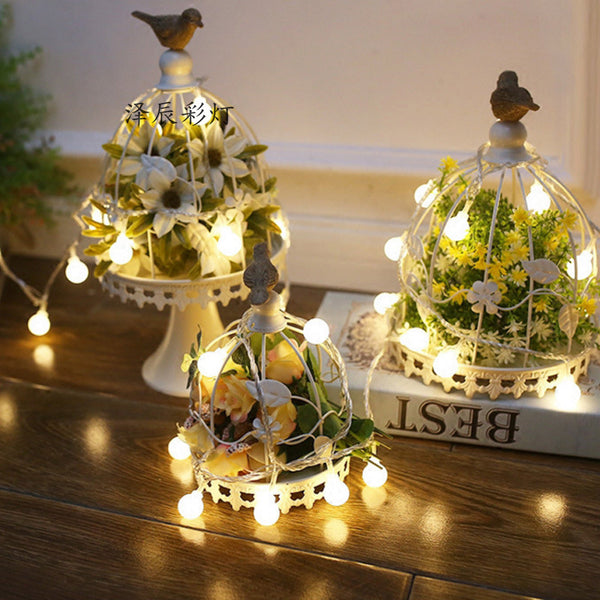 Wow LED light string round ball lights wedding decoration background bedroom festival outdoor waterproof copper wire round ball light string