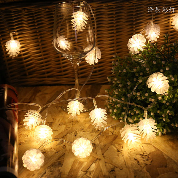 LED hot-selling pine cone light string Christmas holiday lights party supplies yard balcony outdoor decoration led light string