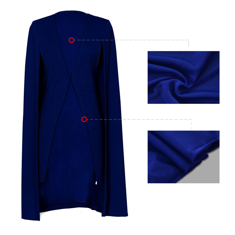 Aliexpress hot selling autumn new arrivalstylishpure colorlong large cloak fashionplus size women's suit outwear
