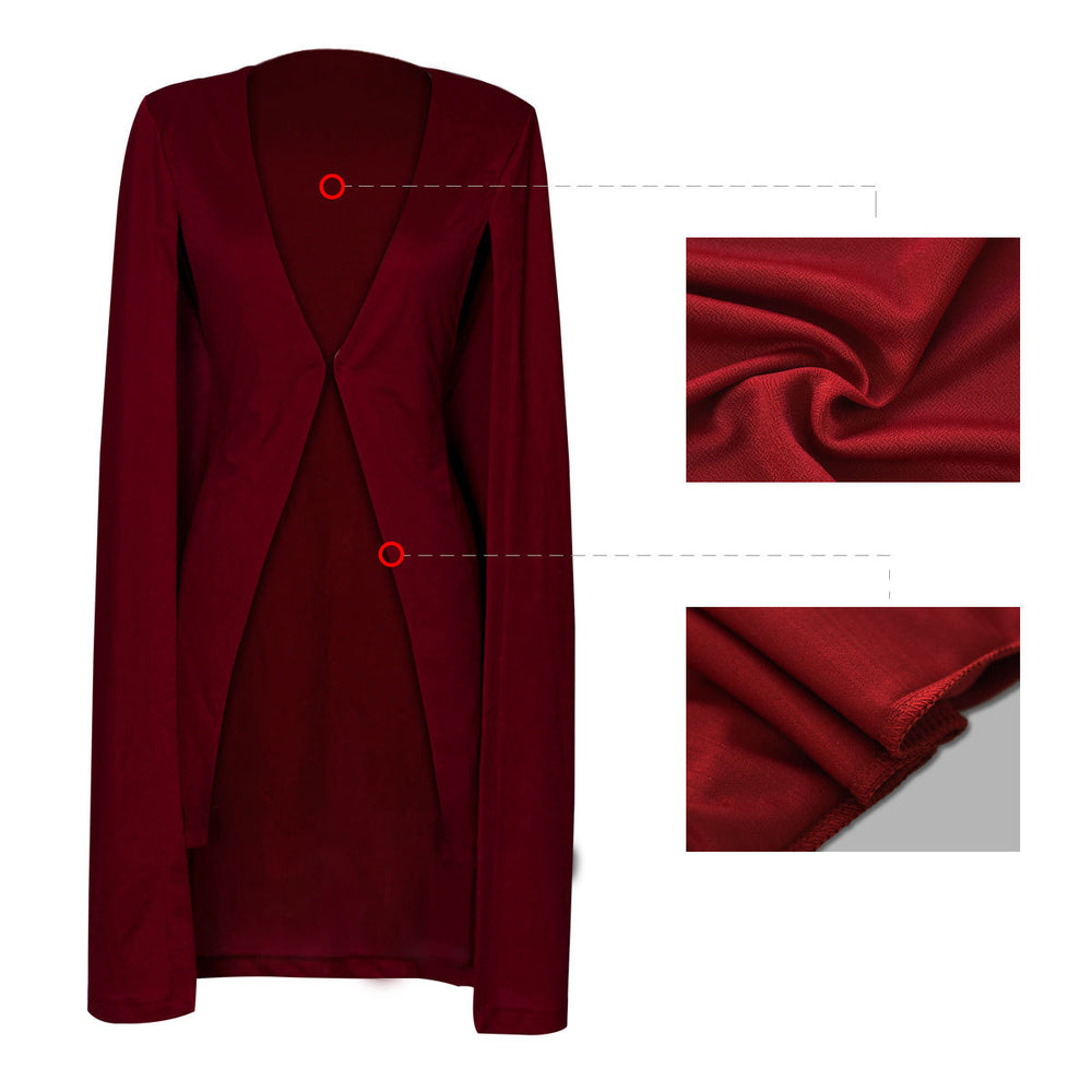 Aliexpress hot selling autumn new arrivalstylishpure colorlong large cloak fashionplus size women's suit outwear