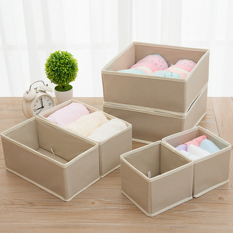 Customized non-woven storage box three-piece set six-piece set drawer grid sorting storage clothing pants fabric folding