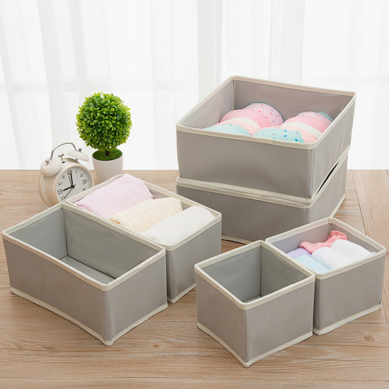 Customized non-woven storage box three-piece set six-piece set drawer grid sorting storage clothing pants fabric folding