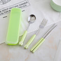 Spoon and chopsticks travel set - adult portable cutlery 3-piece set - creative stainless steel fork, spoon with storage case