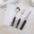 Spoon and chopsticks travel set - adult portable cutlery 3-piece set - creative stainless steel fork, spoon with storage case