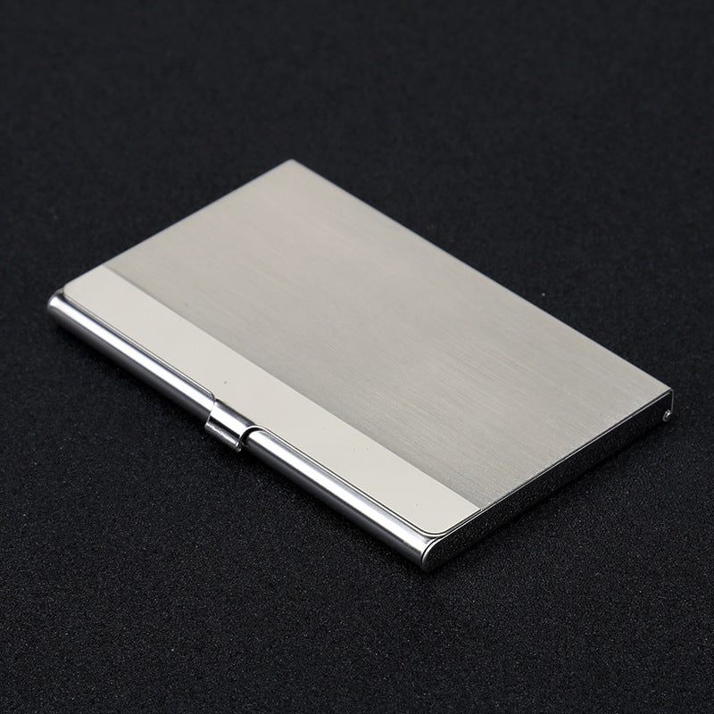 High-quality stainless steel wavy business card box Cross light surface series Metal business card holder Medium light business card box