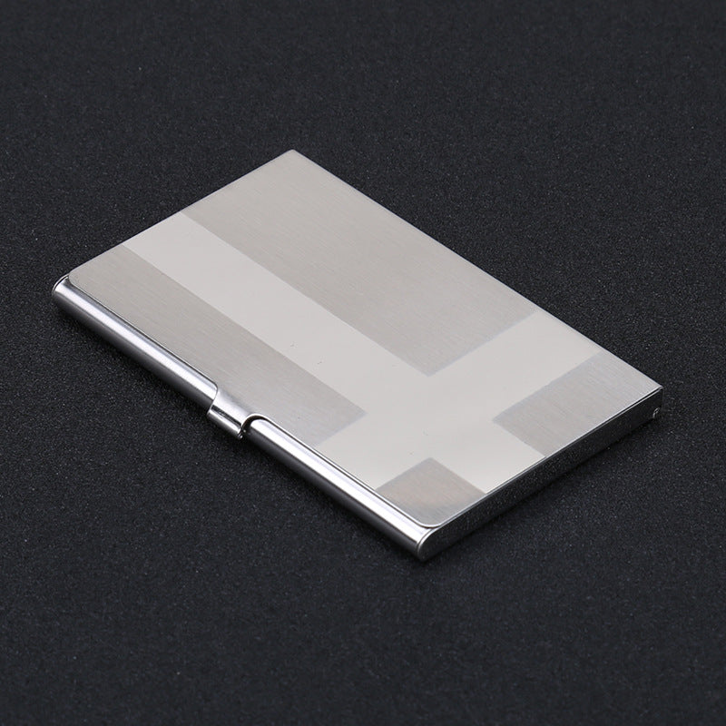 High-quality stainless steel wavy business card box Cross light surface series Metal business card holder Medium light business card box
