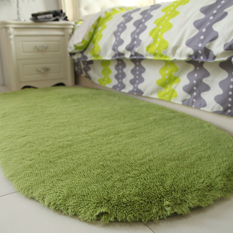 Oval home living room bedroom silk wool carpet floor mat cute room bedside blanket full cover girly heart customizable