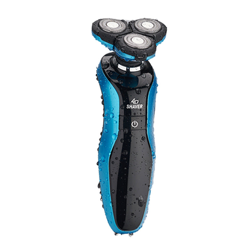 Rotary floating triple-blade electric shaver - multi-functional rechargeable razor - fully washable for home use