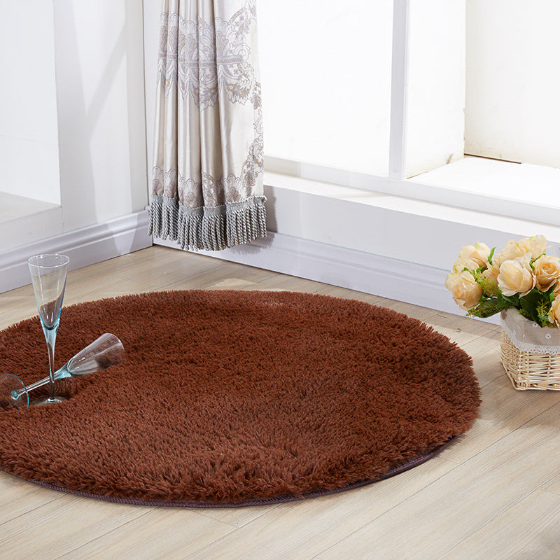 Silk wool round rug, floor mat, living room bedroom carpet, bedside mat, foot mat, computer chair pad, yoga mat