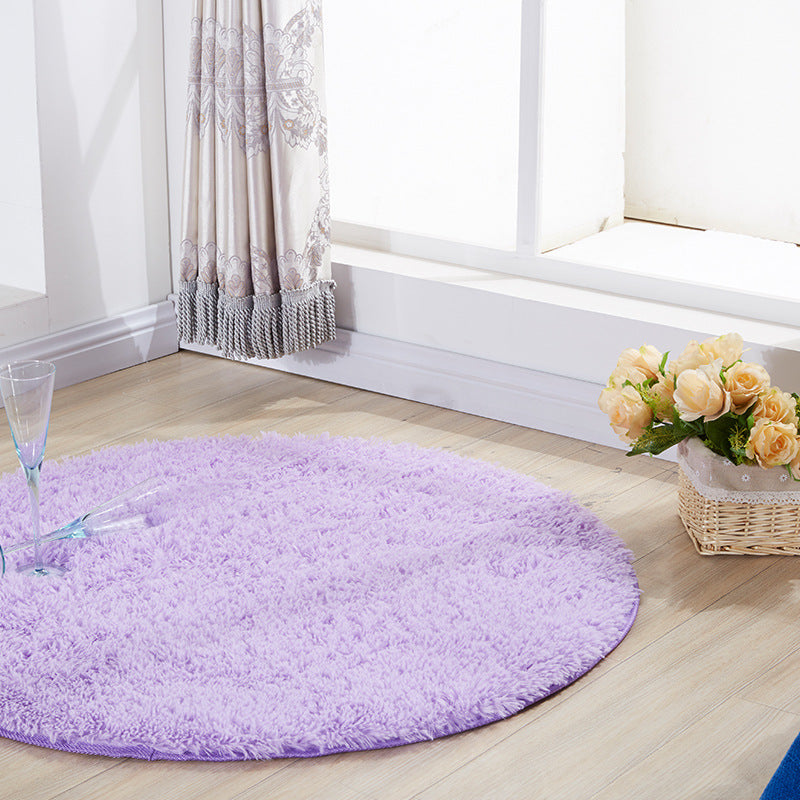 Silk wool round rug, floor mat, living room bedroom carpet, bedside mat, foot mat, computer chair pad, yoga mat