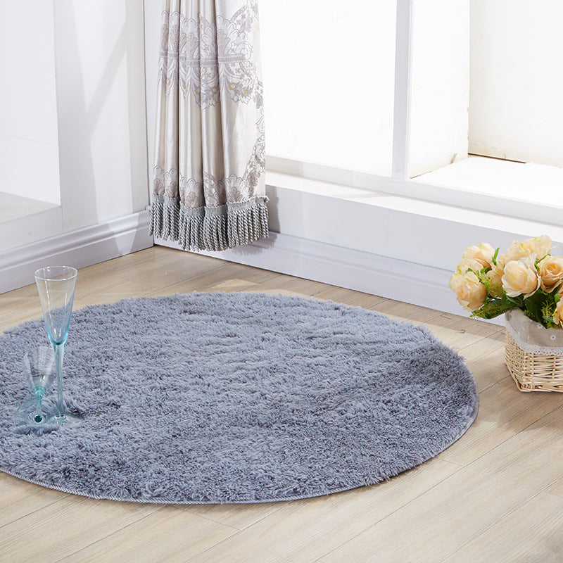 Silk wool round rug, floor mat, living room bedroom carpet, bedside mat, foot mat, computer chair pad, yoga mat