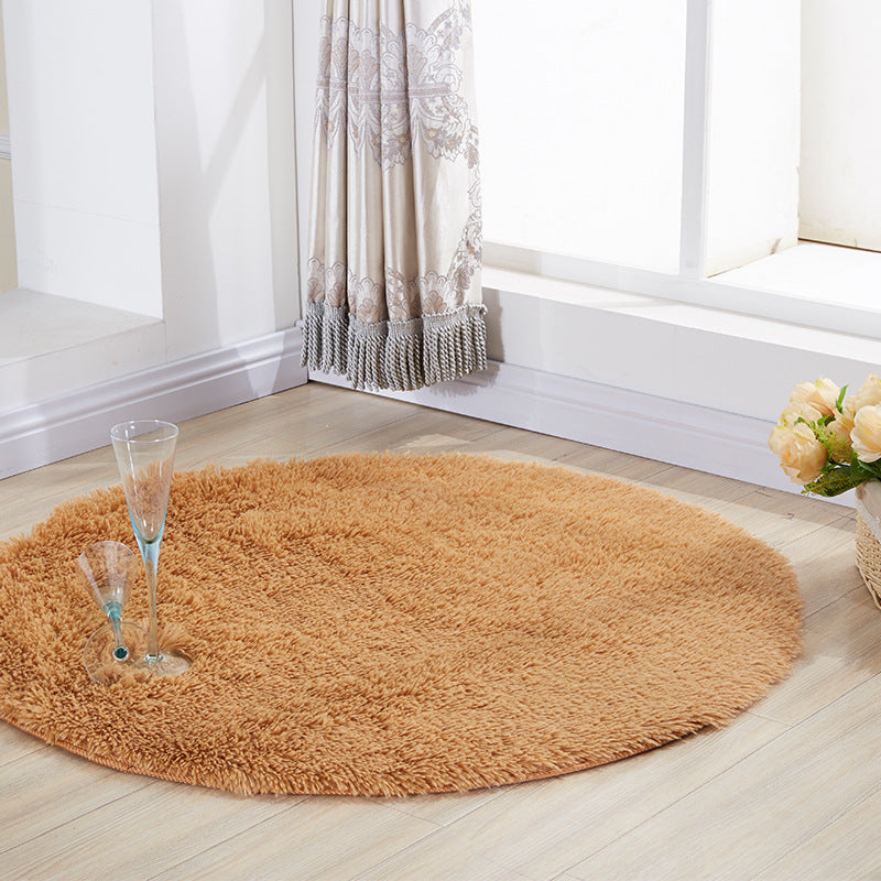 Silk wool round rug, floor mat, living room bedroom carpet, bedside mat, foot mat, computer chair pad, yoga mat