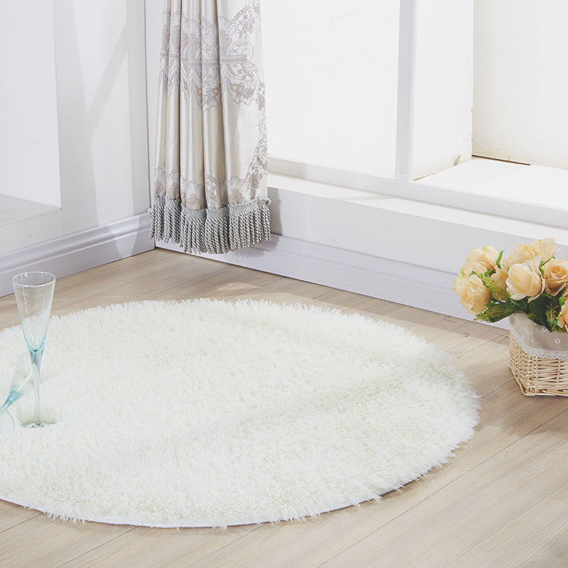 Silk wool round rug, floor mat, living room bedroom carpet, bedside mat, foot mat, computer chair pad, yoga mat