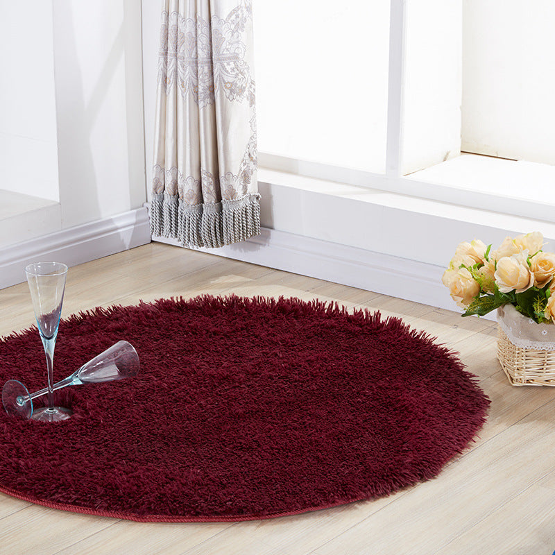 Silk wool round rug, floor mat, living room bedroom carpet, bedside mat, foot mat, computer chair pad, yoga mat