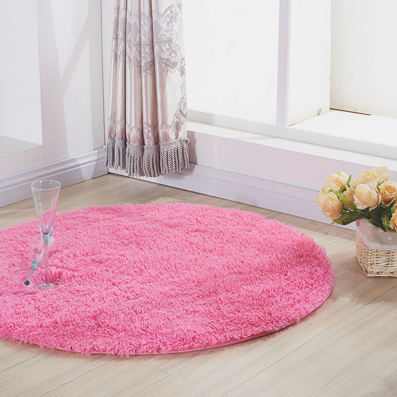 Silk wool round rug, floor mat, living room bedroom carpet, bedside mat, foot mat, computer chair pad, yoga mat
