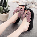 2025 summer flash sale: new 6cm high-heeled beach flip-flops - cute & stylish bowknot outdoor sandals