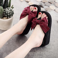 2025 summer flash sale: new 6cm high-heeled beach flip-flops - cute & stylish bowknot outdoor sandals