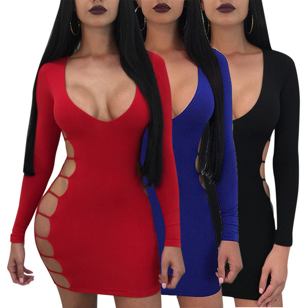 Spot S3261  Ebay hot sale European and American slim slim sexy nightclub multi-color mini dress 1