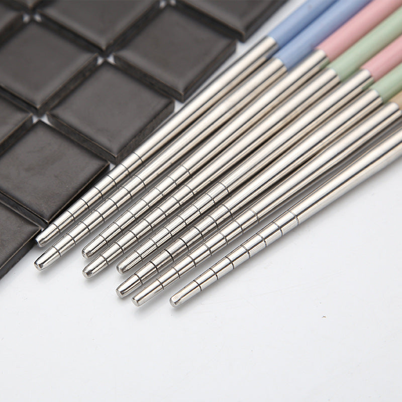 Island Qi 304 Stainless Steel Children's Tableware Baby Creative Cartoon Spoon Set Student PP Handle Fork and Spoon Box