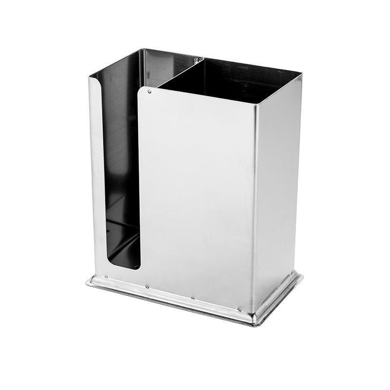 Stainless steel restaurant thickened chopstick barrel square restaurant chopstick cage chopstick spoon compartment kitchen storage box rack