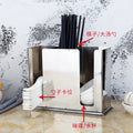 Stainless steel restaurant thickened chopstick barrel square restaurant chopstick cage chopstick spoon compartment kitchen storage box rack