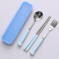 Spoon and chopsticks travel set - adult portable cutlery 3-piece set - creative stainless steel fork, spoon with storage case