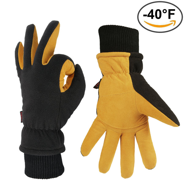 Warm gloves Wear-resistant deerskin fleece cold-resistant and low temperature winter outdoor men's and women's cycling gloves