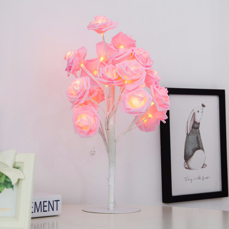European warm rose lights string tree lights photo props girl heart room Korean chic decorative desk lamp