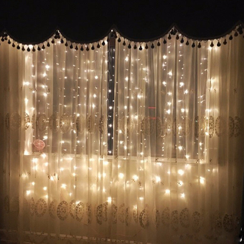 Cross-border led lights string lights ins gypsy wedding curtain lights, curtain waterfall live broadcast background ice strip flashing lights