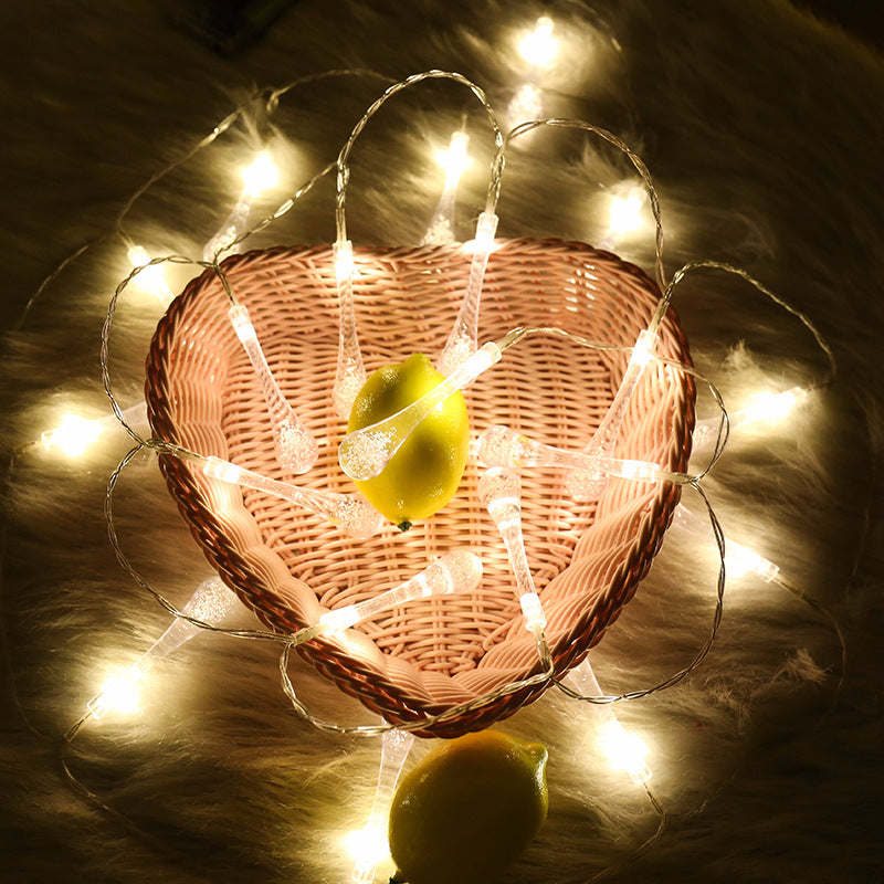 LED lanterns live broadcast background decoration creative water drop lights girl heart flash lights wedding romantic atmosphere arrangement string lights