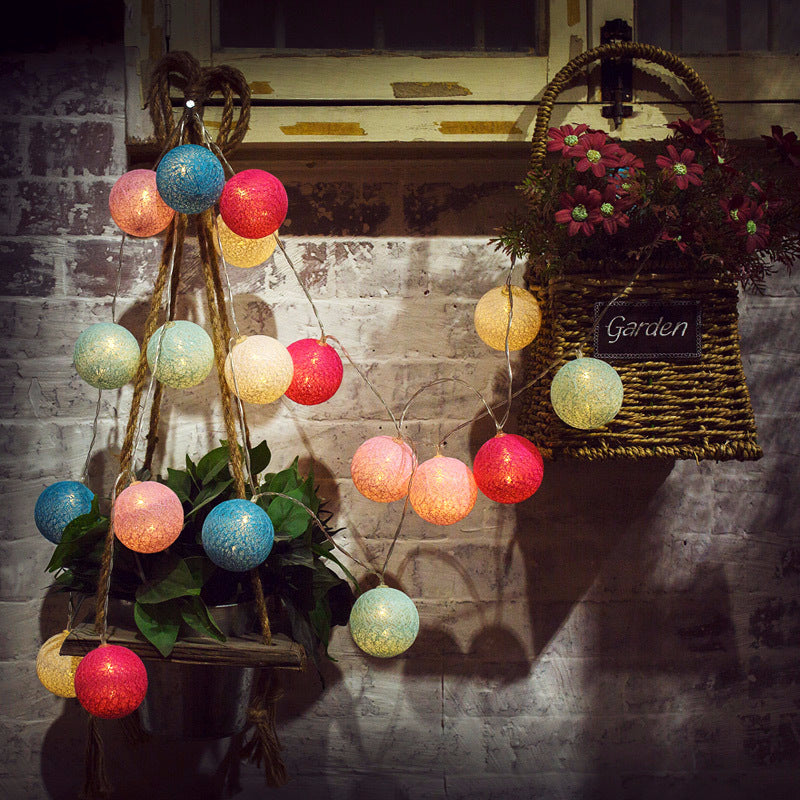Cotton ball led bedroom decorative light small light small colorful light flashing light full sky star light string romantic bubble string light star light