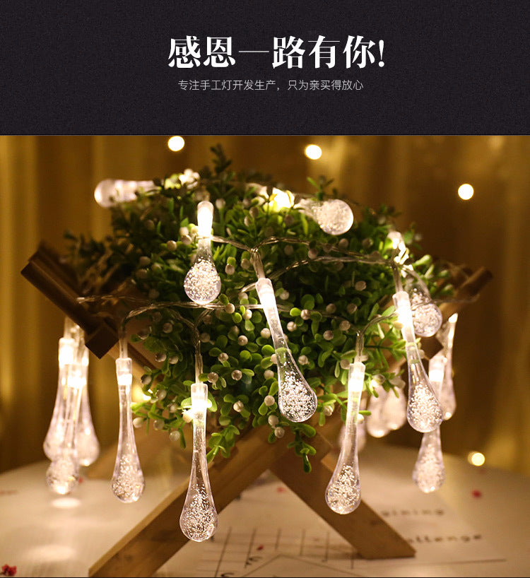 LED lanterns live broadcast background decoration creative water drop lights girl heart flash lights wedding romantic atmosphere arrangement string lights
