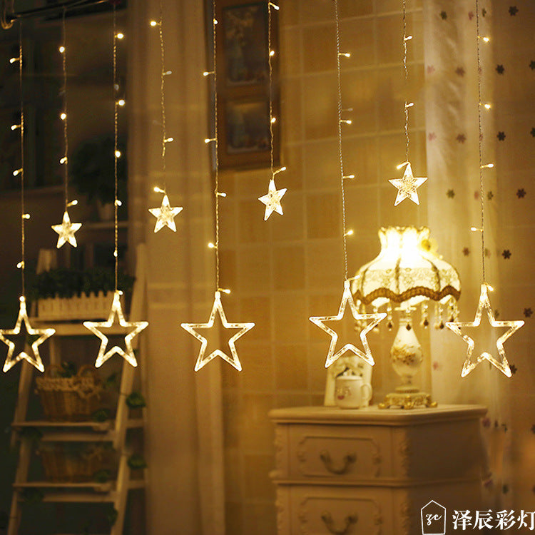 LED ice strip light decorative light pentagram curtain light wedding festival birthday indoor lights outdoor waterproof flash light