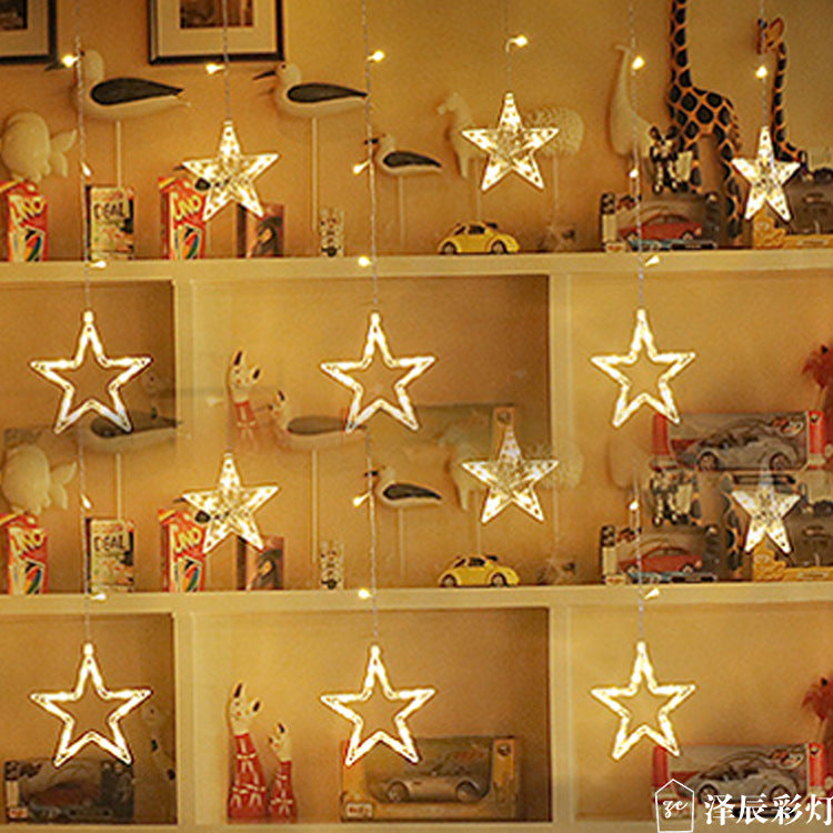 LED ice strip light decorative light pentagram curtain light wedding festival birthday indoor lights outdoor waterproof flash light