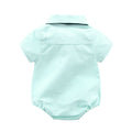 Children's suitins boys short-sleeved romper khaki shorts suitcross-border two-piece set baby clothespersonalized