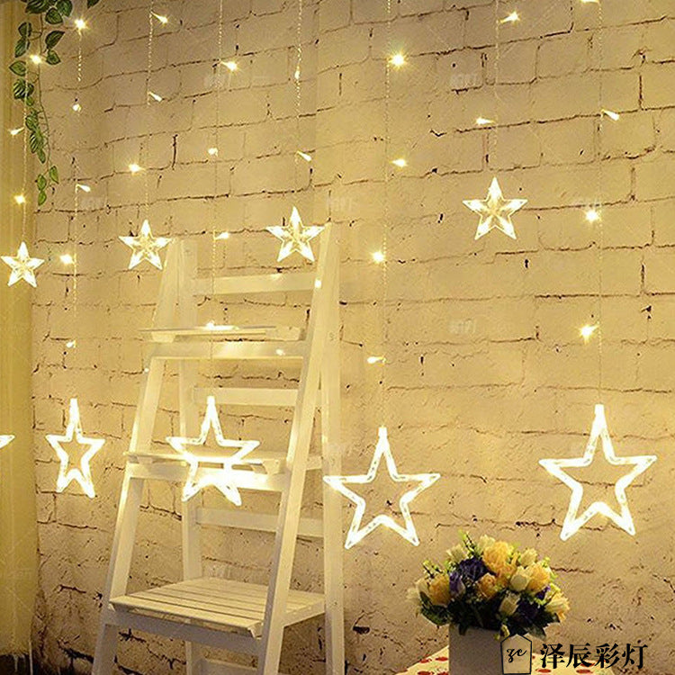 LED ice strip light decorative light pentagram curtain light wedding festival birthday indoor lights outdoor waterproof flash light