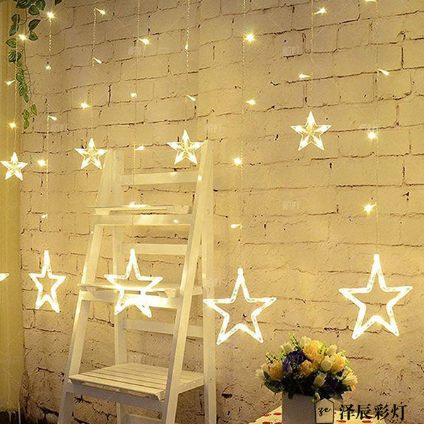 LED ice strip light decorative light pentagram curtain light wedding festival birthday indoor lights outdoor waterproof flash light