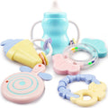Baby rattle teether hand rattle 3-6-12 months 5 educational toys for baby boys and girls 0-1 years old