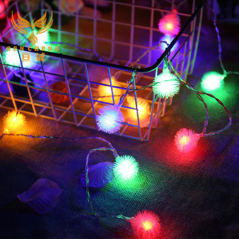 Wholesale led hairball light string Christmas ins decoration bedroom small lights dandelion string lights flashing lights all over the sky
