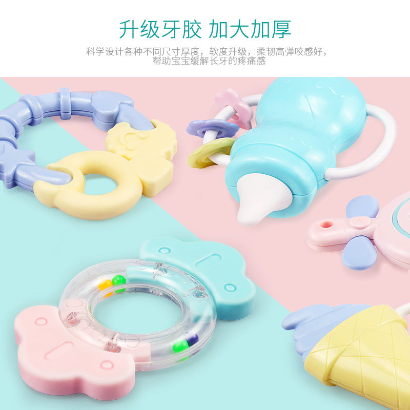 Baby rattle teether hand rattle 3-6-12 months 5 educational toys for baby boys and girls 0-1 years old
