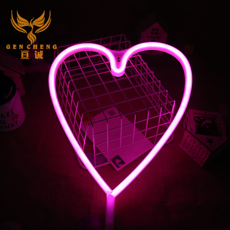 LED neon love letter modeling light ins girl soft girl decoration USB battery box colorful lights string Christmas lights