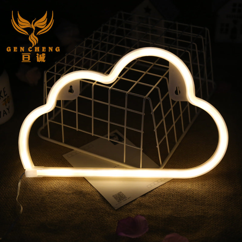 LED neon love letter modeling light ins girl soft girl decoration USB battery box colorful lights string Christmas lights