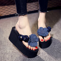 Shine jiao 2025 women's beach flip-flops 8cm - ultra high heel fashion platform sandals for thai vacations and travel