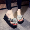 Shine jiao 2025 new women's high-heeled flip-flops, thick-soled, non-slip, fashionable beach sandals for women - perfect for seaside vacations and outdoor wear